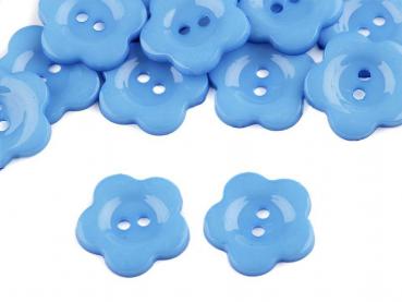 Kunststoffknopf Blütenform Ø 22mm Hellblau